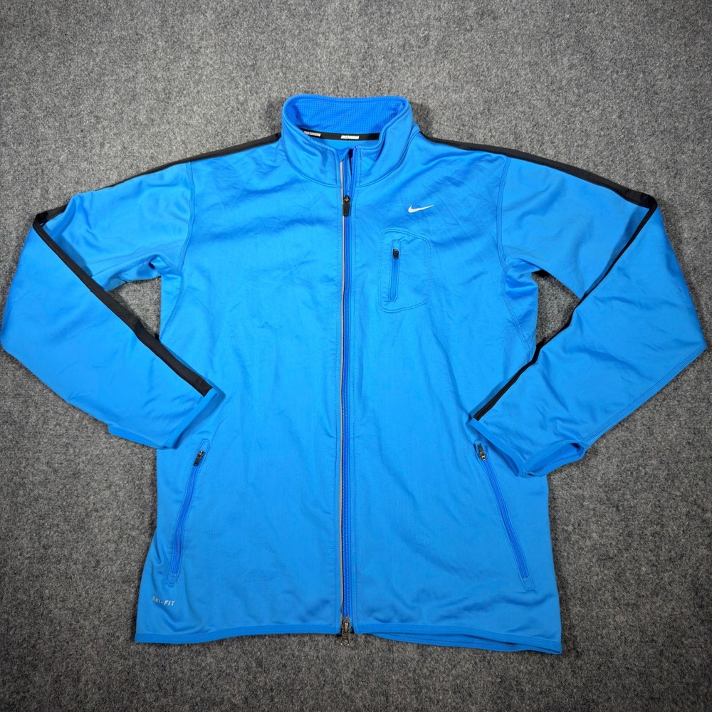 Nike Dri-FIT Running Full Zip Jacket Mens Medium Blue 459631-406